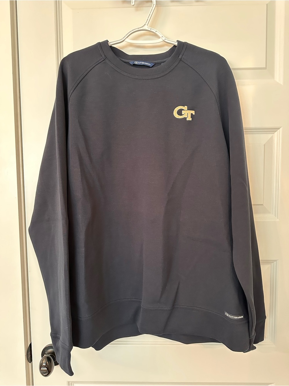 Cutter & Buck Black Crewneck Sweatshirt with Gold GT Emblem